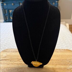 Vintage Boho Black Rope Wooden 3D Large Bird Statement Pendant Necklace